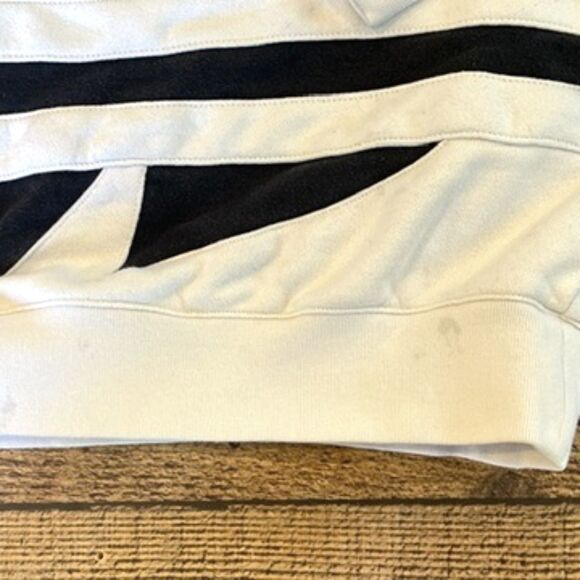 Adidas Black White Big Logo Hoodie Sweatshirt Trefoil Large Cotton - Picture 6 of 11